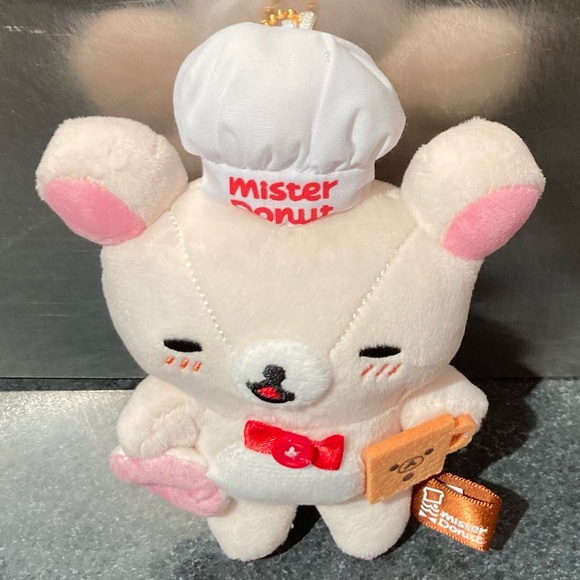 🍩☕️🐻👨‍🍳🎀 15.5cm Limited Edition Mister Donut San-X Korilakkuma Coffee Chef Plush - Picture 4 of 8